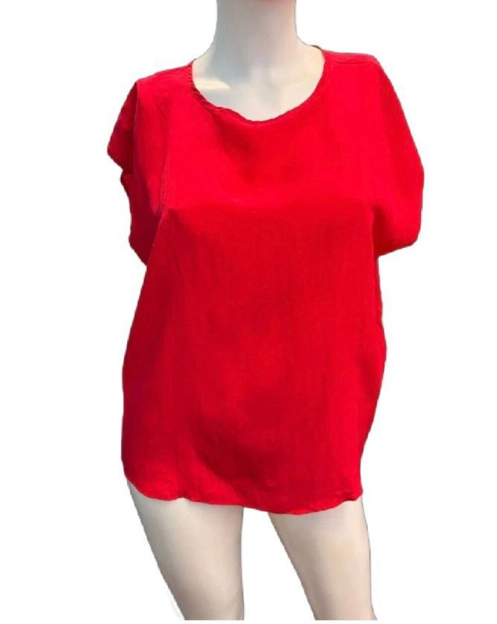 Jordan Red Silk Blouse Women’s Size 14 Vintage 80’s